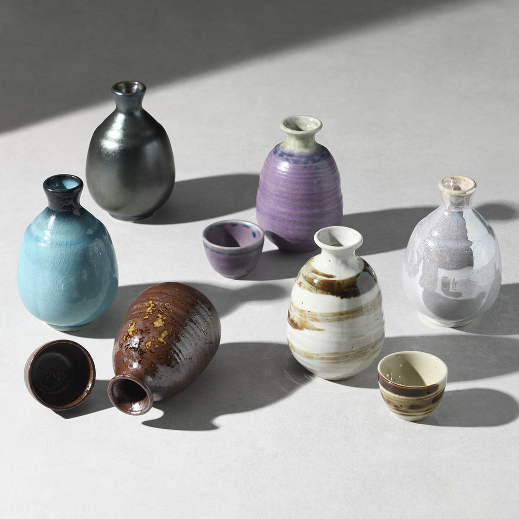 Sake Cup 40ml Black&Blue Drip Glaze