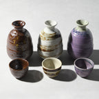 Sake Cup 40ml Black&Blue Drip Glaze
