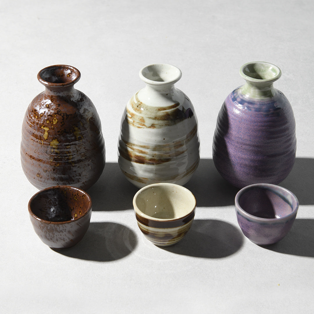 Sake Cup 40ml Black&Blue Drip Glaze