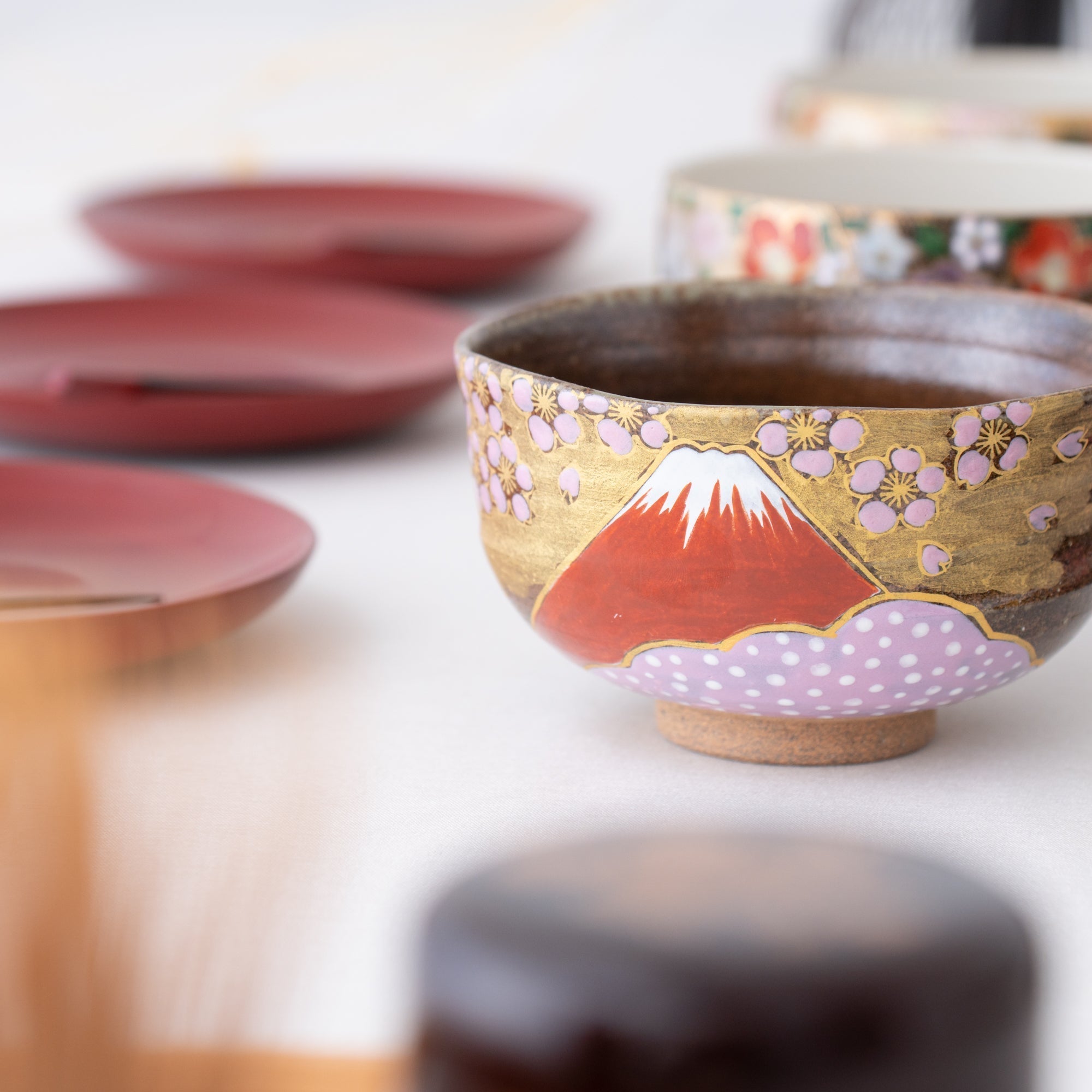 Sakura and Mt.Fuji Matcha Bowl