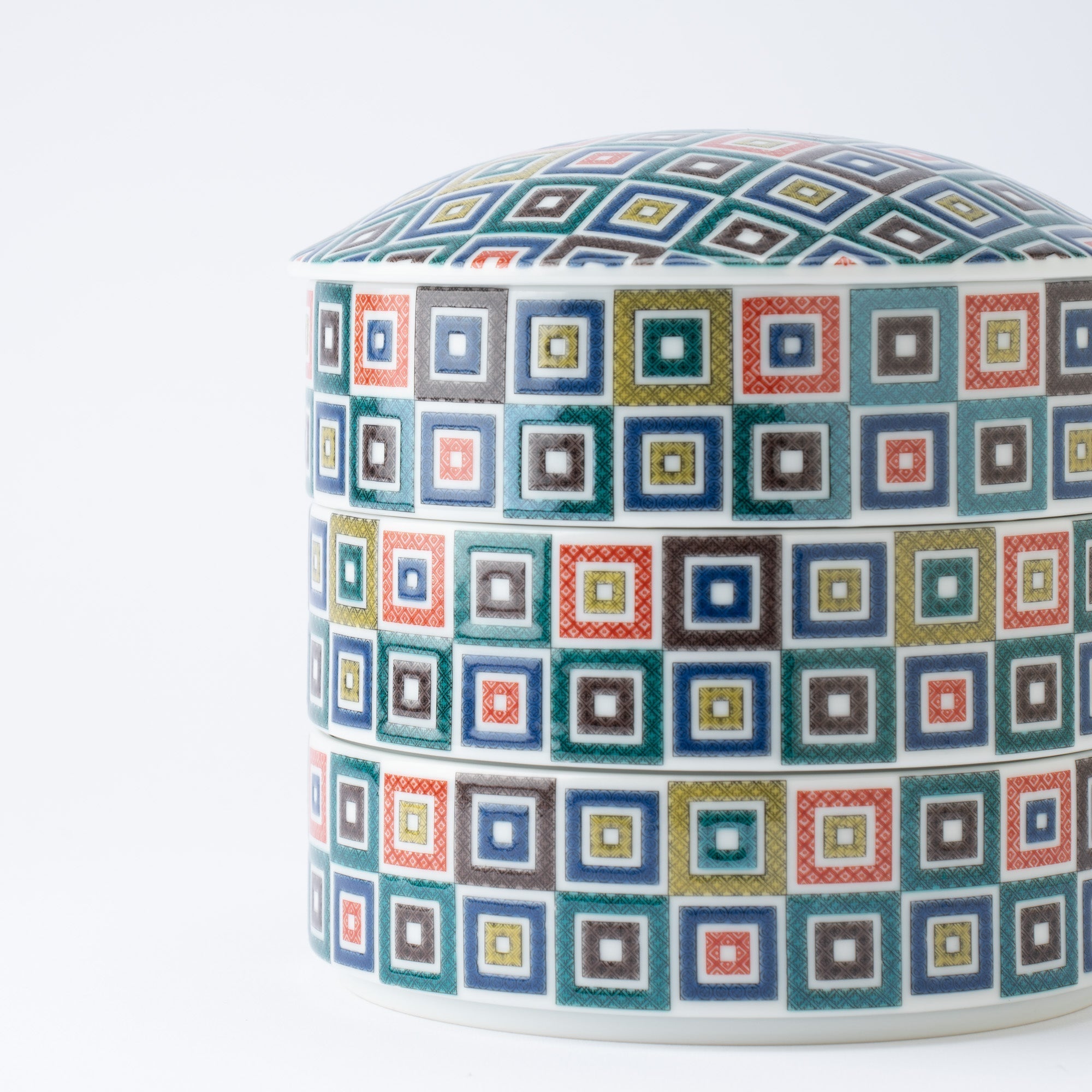 Kutani Classic Three Tiers Jubako Bento Box