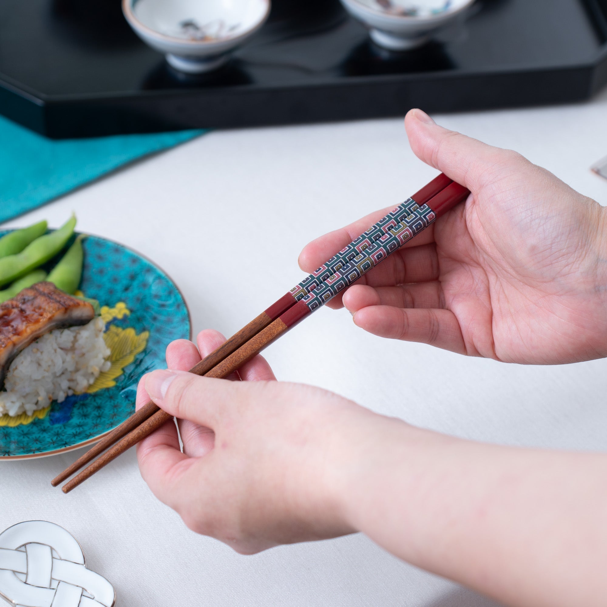 Red Kutani Colors Chopsticks