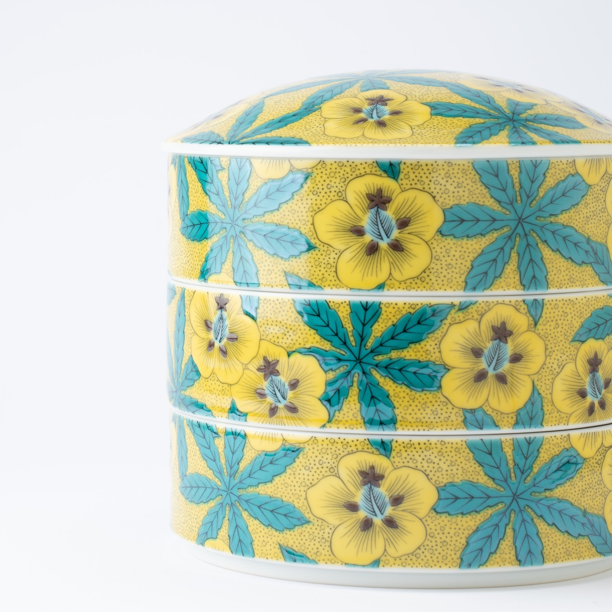 Kutani Classic Three Tiers Jubako Bento Box