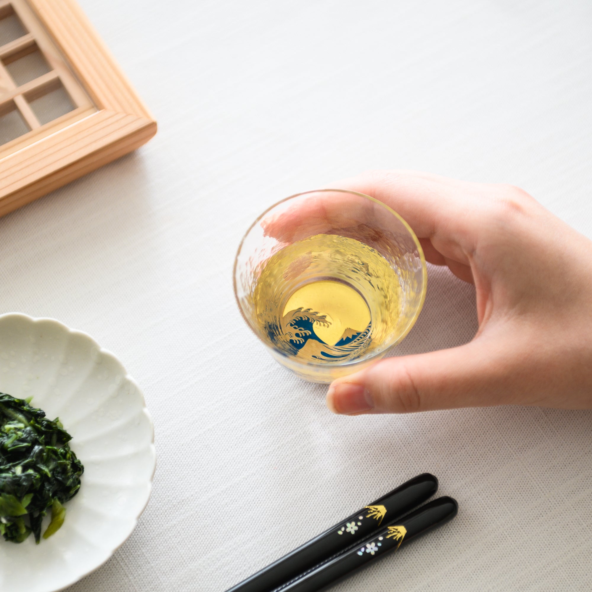 Hokusai Great Wave off Kanagawa Maki-e Sake Cup